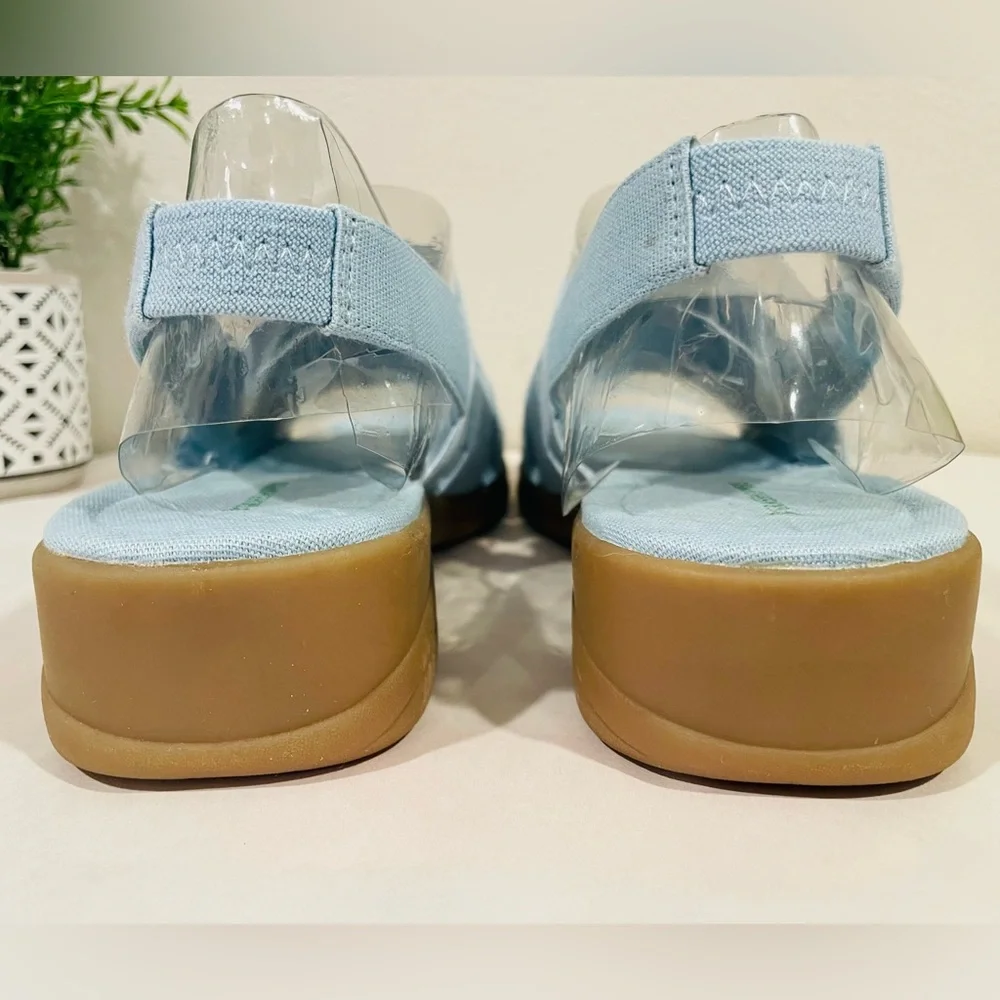 💥3/$50 Grasshoppers “Amelia III” Women's Blue Chambray Fabric Slingback Sandals
